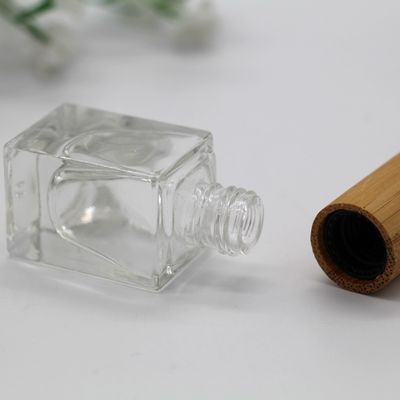 사각 못 광택 병 대나무 캡은 화장용 유리병  빈 병을 구성합니다