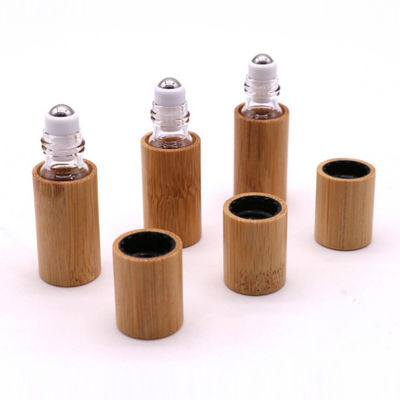 자연적인 대나무 모자를 가진 병 유리에 15ml 정유 병 대나무 목록