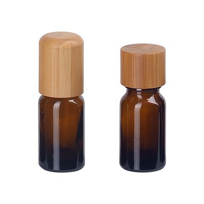18mm 대나무 나무로 되는 나사 모자를 가진 정유 병 빈 화장용 브라운