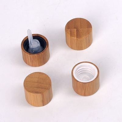 18mm 대나무 나무로 되는 나사 모자를 가진 정유 병 빈 화장용 브라운