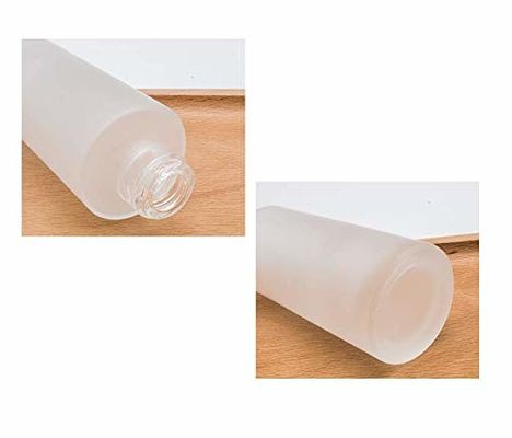 대나무 화장품 로션 용기 펌프 케어 스킨이있는 120ml 젖빛 유리 병